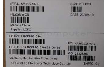 Lenovo 5M11S09639 C-Cover with keyboard, Italian, Black, Backlight, WWAN, UK