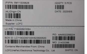 Lenovo 5M11S09828 MECH_ASM FRU KBD W/C UK BL (CHY) UK BK