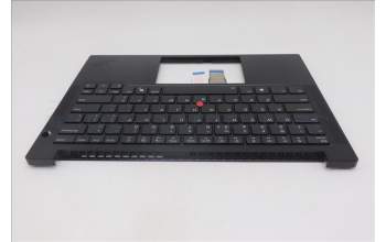 Lenovo 5M11S09834 C-Cover with keyboard, US English Euro, Black, Backlight, US
