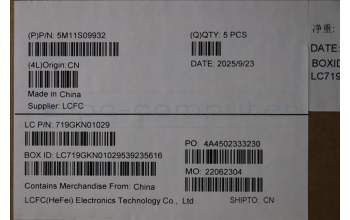 Lenovo 5M11S09932 MECH_ASM FRU IRL KBD W/C JPN (CHY) JP BK