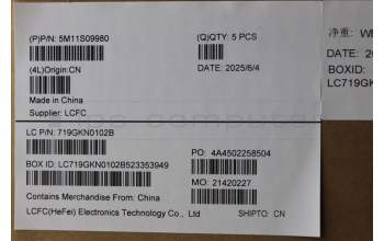 Lenovo 5M11S09980 C-Cover with keyboard, German, Black, Backlight, UK