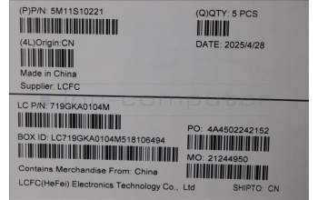 Lenovo 5M11S10221 C-Cover with keyboard, UK English, Black, Backlight, UK