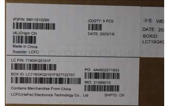 Lenovo 5M11S10280 C-Cover with keyboard, Danish, Black, UK