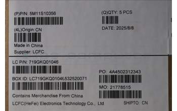 Lenovo 5M11S10356 C-Cover with keyboard, Spanish, Black, Backlight, UK