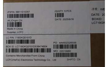 Lenovo 5M11S10357 C-Cover with keyboard, French, Black, Backlight, US