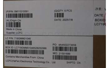 Lenovo 5M11S15591 C-Cover with keyboard, US English Euro, Black, Backlight, US