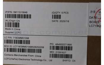 Lenovo 5M11S15648 C-Cover with keyboard, Swedish/Finnish, Black, Backlight, UK