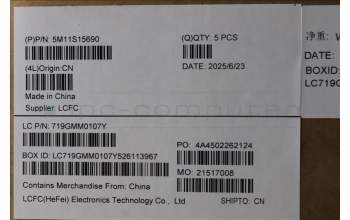 Lenovo 5M11S15690 C-Cover with keyboard, Czech Slovakian, Black, Backlight, WWAN, UK