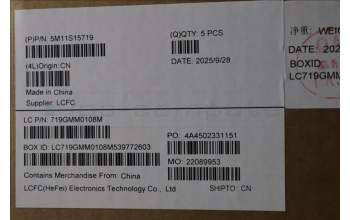 Lenovo 5M11S15719 C-Cover with keyboard, Hungarian, Black, Backlight, WWAN, UK