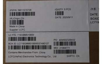 Lenovo 5M11S15728 MECH_ASM BL KB BK MG WW JPN CHY