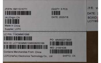 Lenovo 5M11S15771 C-Cover with keyboard, Turkish, Black, Backlight, WWAN, UK