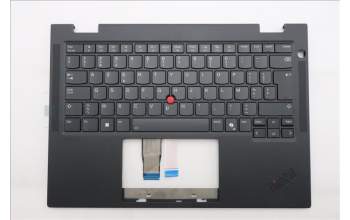 Lenovo 5M11S15865 C-Cover with keyboard, Belgian, Black, Backlight, UK