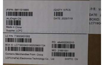 Lenovo 5M11S15885 C-Cover with keyboard, Danish, Black, Backlight, UK