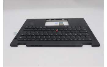 Lenovo 5M11S15909 C-Cover with keyboard, German, Black, Backlight, UK