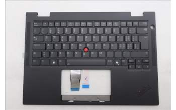 Lenovo 5M11S15975 C-Cover with keyboard, Switzerland, Black, Backlight, UK
