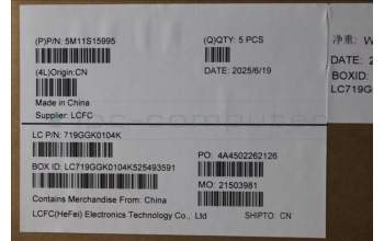 Lenovo 5M11S15995 C-Cover with keyboard, UK English, Black, Backlight, UK