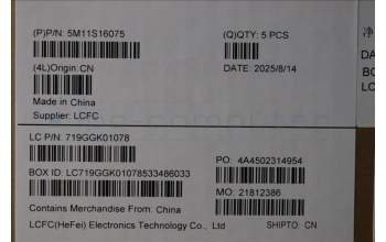 Lenovo 5M11S16075 C-Cover with keyboard, Icelandic, Black, Backlight, WWAN, UK