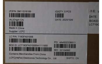 Lenovo 5M11S16189 C-Cover with keyboard, Estonian, Black, Backlight, UK