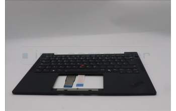 Lenovo 5M11S16205 C-Cover with keyboard, German, Black, Backlight, UK
