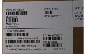 Lenovo 5M11S16215 C-Cover with keyboard, Hebrew, Black, Backlight, US