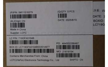 Lenovo 5M11S16279 C-Cover with keyboard, Thai, Black, Backlight, US