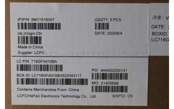 Lenovo 5M11S16307 C-Cover with keyboard, Arabic, Black, Backlight, WWAN, US