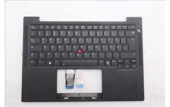 Lenovo 5M11S16355 C-Cover with keyboard, German, Black, Backlight, WWAN, UK