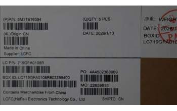 Lenovo 5M11S16394 C-Cover with keyboard, Nordic, Black, Backlight, WWAN, UK