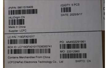 Lenovo 5M11S16409 C-Cover with keyboard, Spanish, Black, Backlight, WWAN, UK