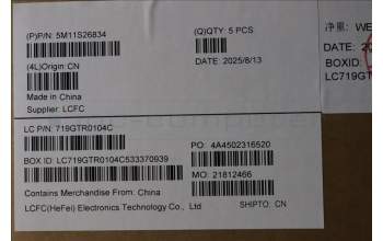 Lenovo 5M11S26834 C-Cover with keyboard, Belgian, Black, Backlight, UK