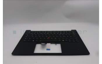 Lenovo 5M11S26848 C-Cover with keyboard, German, Black, Backlight, UK