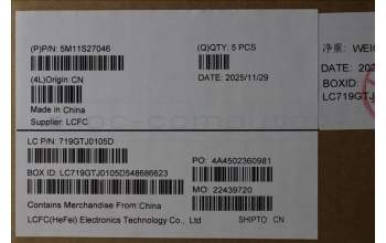 Lenovo 5M11S27046 MECH_ASM FRU KB CCV ARA BL(Chicony)US BK