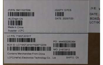 Lenovo 5M11S27058 C-Cover with keyboard, French, Black, Backlight, US