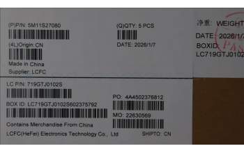 Lenovo 5M11S27080 C-Cover with keyboard, Portuguese, Black, Backlight, UK