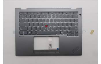 Lenovo 5M11S29908 C-Cover with keyboard, Arabic, Luna Grey, Backlight, Heat Staking, US