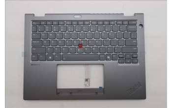 Lenovo 5M11S30220 C-Cover with keyboard, US English Euro, Luna Grey, Backlight, World Face Camera, Heat Staking, US