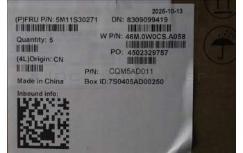 Lenovo 5M11S30271 C-Cover with keyboard, French, Luna Grey, Non-Backlight, No World Face Camera, Heat Staking, US