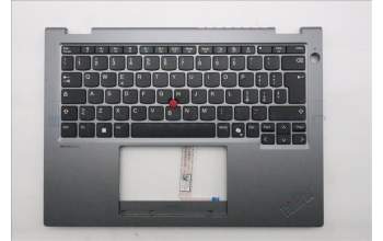 Lenovo 5M11S30286 C-Cover with keyboard, Italian, Luna Grey, Non-Backlight, No World Face Camera, Heat Staking, UK