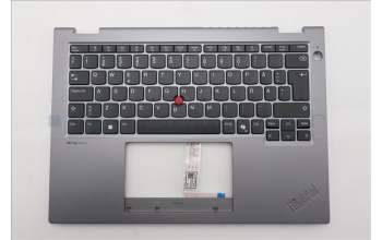 Lenovo 5M11S30307 C-Cover with keyboard, Swedish/Finnish, Luna Grey, Non-Backlight, No World Face Camera, Heat Staking, UK