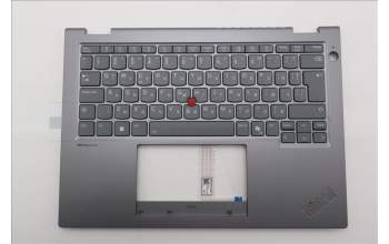 Lenovo 5M11S30331 C-Cover with keyboard, Bulgarian, Luna Grey, Backlight, No World Face Camera, Heat Staking, UK