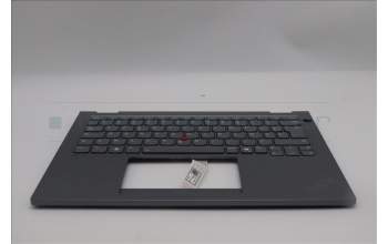 Lenovo 5M11S30346 C-Cover with keyboard, French, Luna Grey, Backlight, No World Face Camera, Heat Staking, US
