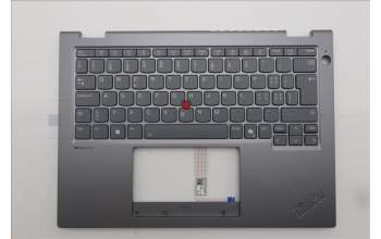 Lenovo 5M11S30385 C-Cover with keyboard, Switzerland, Luna Grey, Backlight, No World Face Camera, Heat Staking, UK