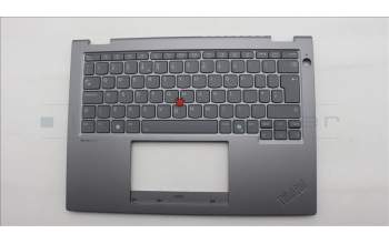 Lenovo 5M11S30395 C-Cover with keyboard, UK English, Luna Grey, Backlight, No World Face Camera, Heat Staking, UK