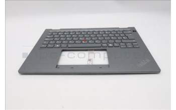 Lenovo 5M11S30529 C-Cover with keyboard, Spanish, Luna Grey, Backlight, World Face Camera, Heat Staking, UK