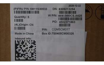 Lenovo 5M11S30533 C-Cover with keyboard, Swedish/Finnish, Luna Grey, Backlight, World Face Camera, Heat Staking, UK