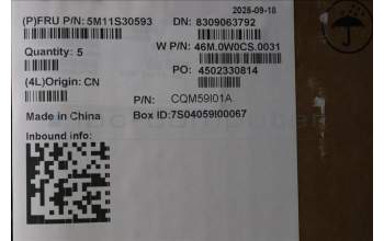 Lenovo 5M11S30593 C-Cover with keyboard, Ukraine, Black, Non-Backlight, Heat Staking, US