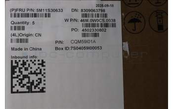 Lenovo 5M11S30633 C-Cover with keyboard, Belgian, Black, Non-Backlight, Heat Staking, UK