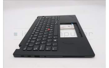 Lenovo 5M11S33652 C-Cover with keyboard, Portuguese, Black, Non-Backlight, Heat Staking, UK