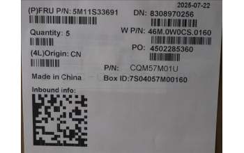 Lenovo 5M11S33691 C-Cover with keyboard, Czech Slovakian, Black, Backlight, Heat Staking, UK