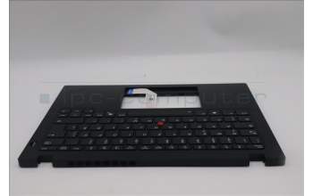 Lenovo 5M11S33706 C-Cover with keyboard, German, Black, Backlight, Heat Staking, UK